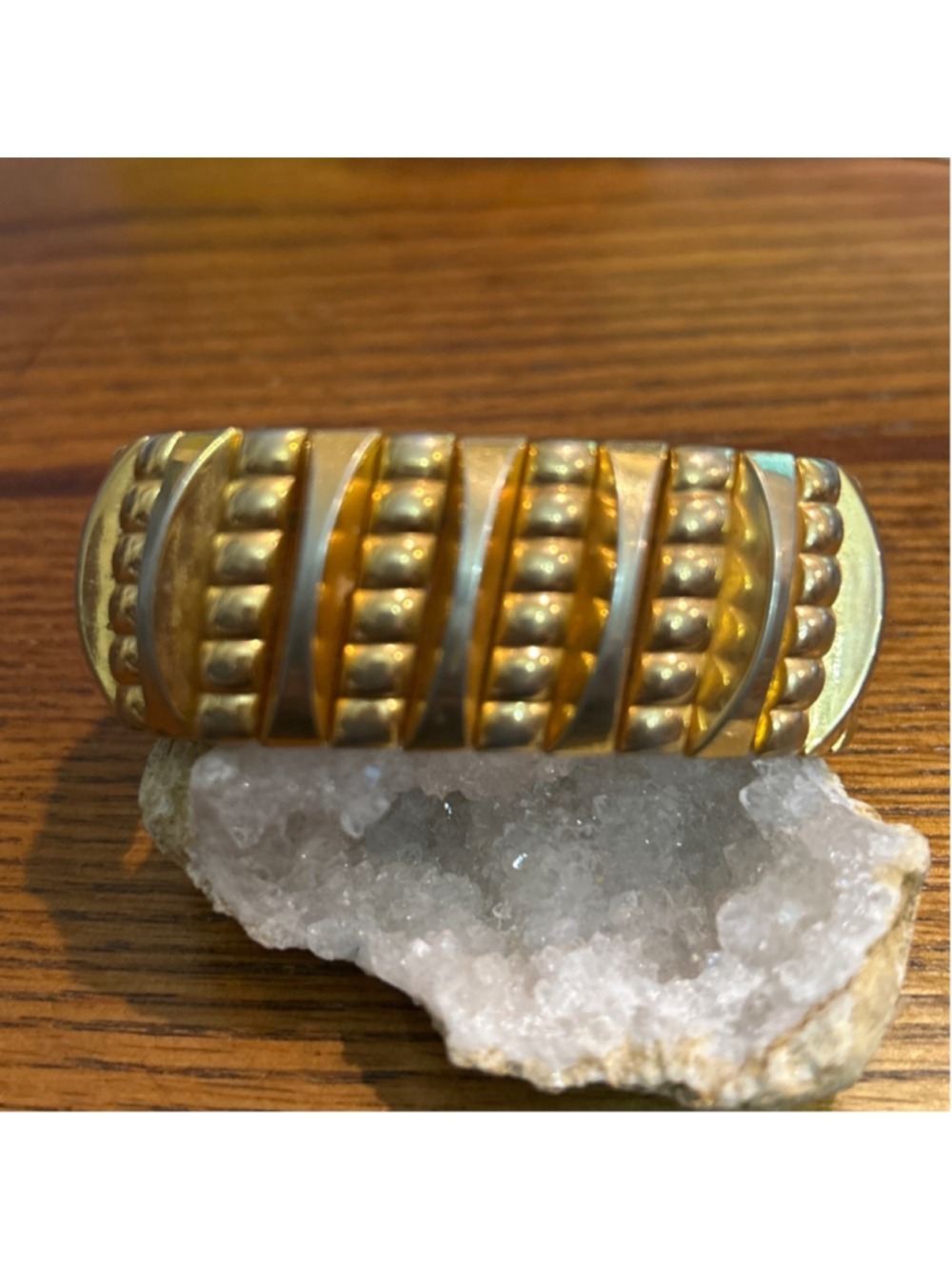 Women's vintage Harwood Leading Lady Gold & Silver Tone expansion cuff Bracelet